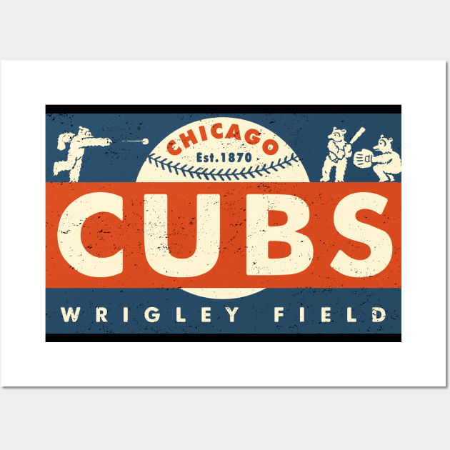 Throwback Chicago Cubs by Buck Tee Wall Art by Buck Tee